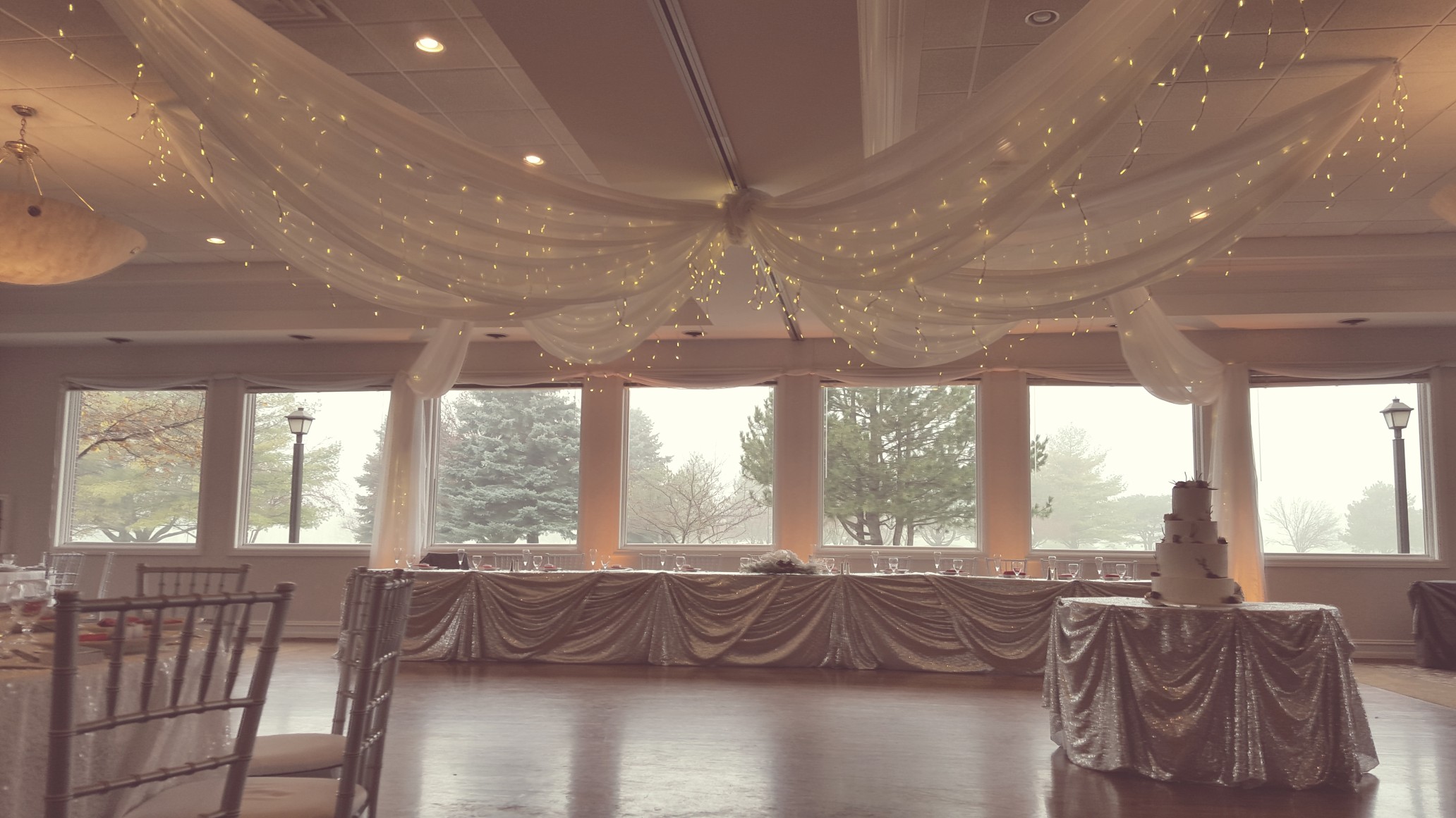 Ceiling Drapes With Twinkle Lights Sycamore Hills Linens